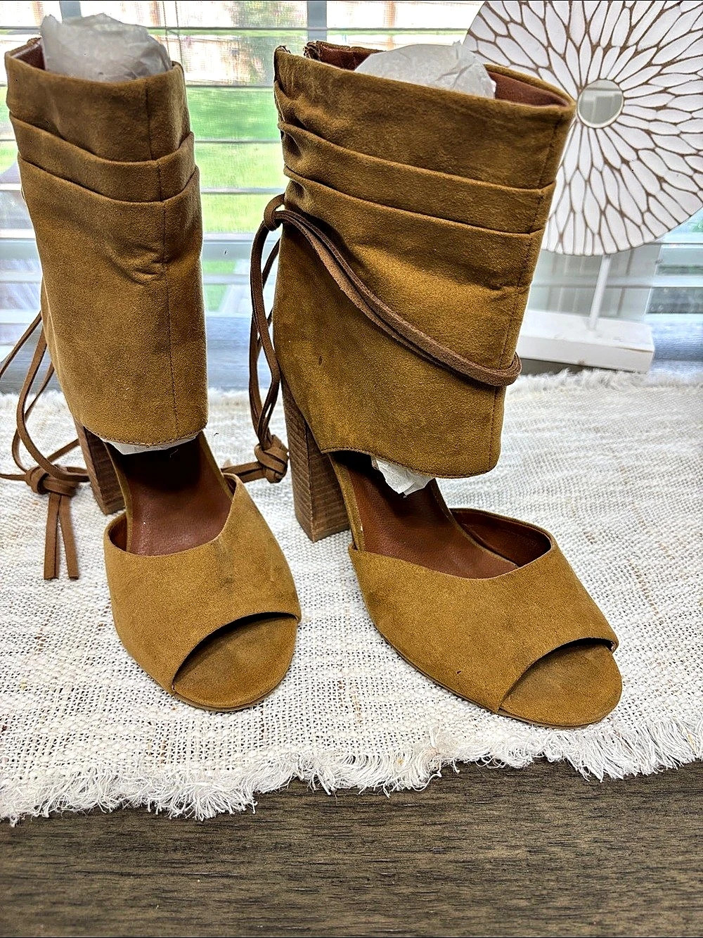 Dolce size 9 Brown Lace-Up Platform Heels